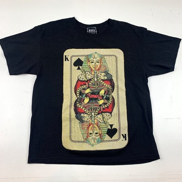 Work Shop Los Angeles Egyptian Pharoh Playing Card T-Shirt Men's Size Large - Picture 1 of 6